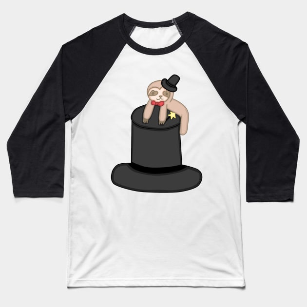 Kawaii Magician Sloth Baseball T-Shirt by starpinneappleartshop